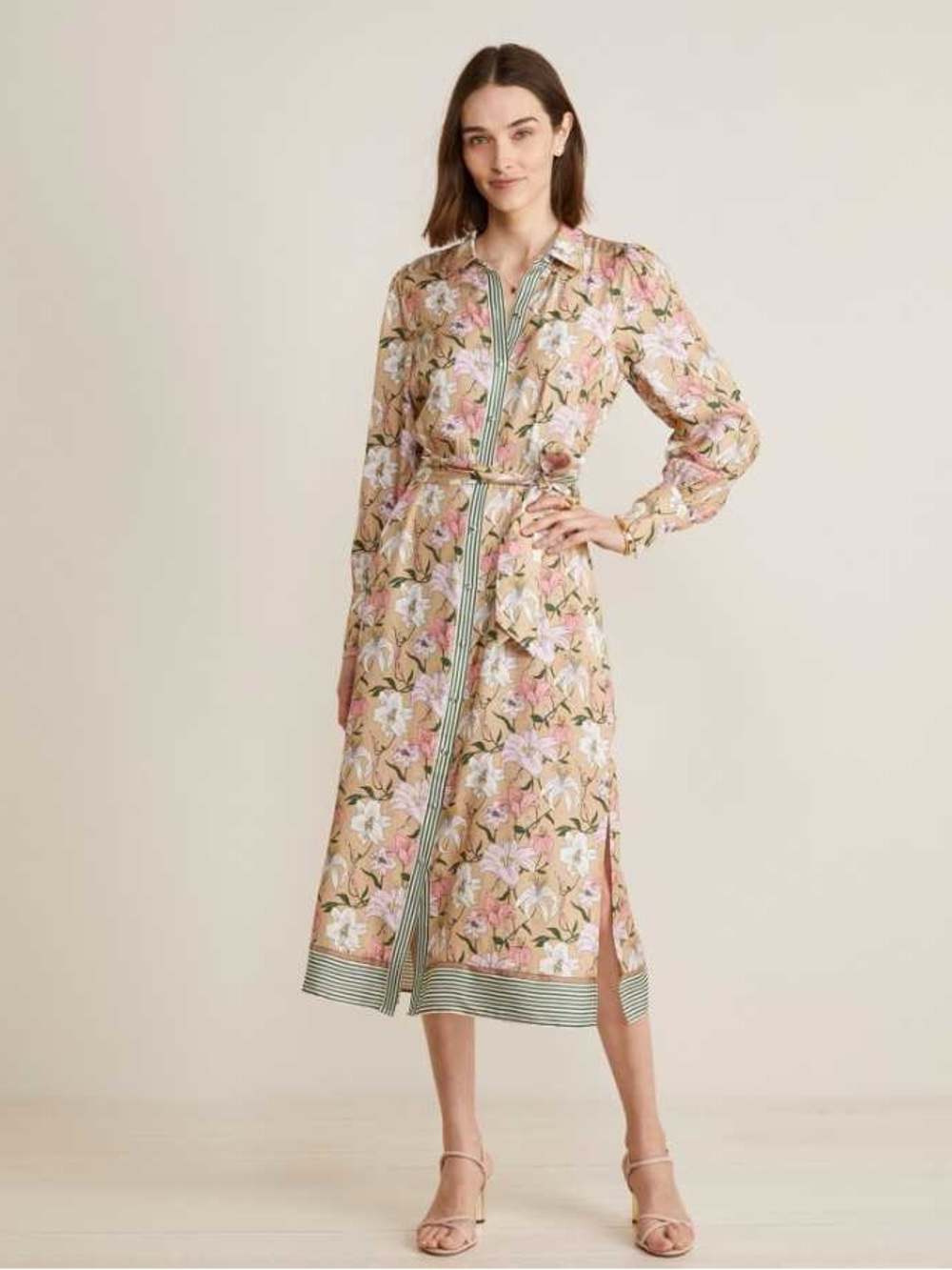 Vineyard Vines Kentucky Derby Silk Blend Shirtdress Shirt Dress Midi Large NEW